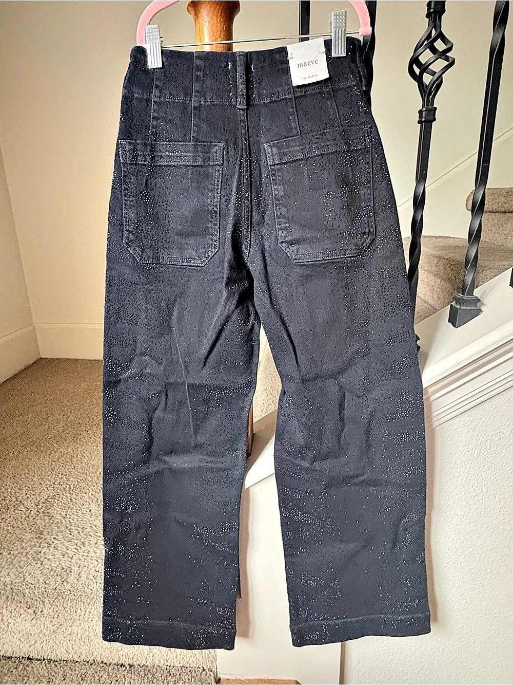 Maeve The Colette Wide Leg Jeans in Black Waist 24 NWT - Picture 2 of 5
